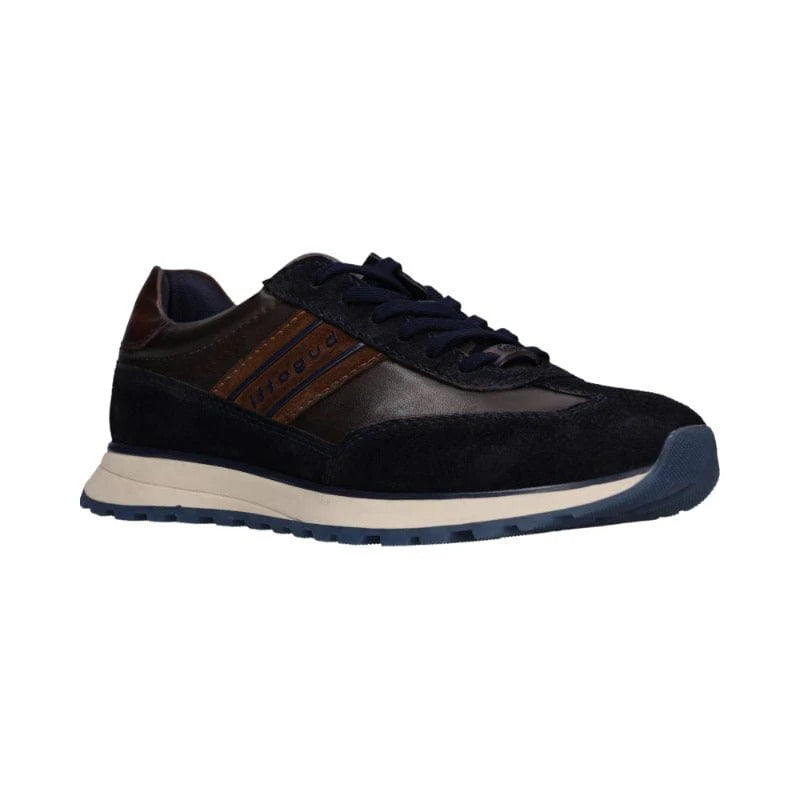 Bugatti Mens Navy Lace Up Leather Trainer