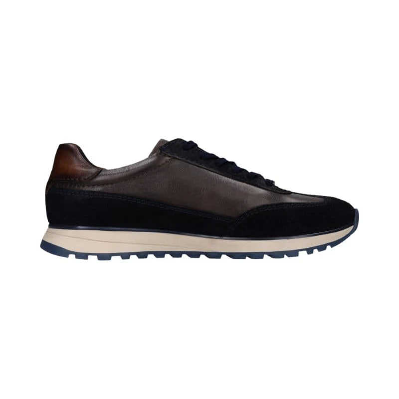 Bugatti Mens Navy Lace Up Leather Trainer