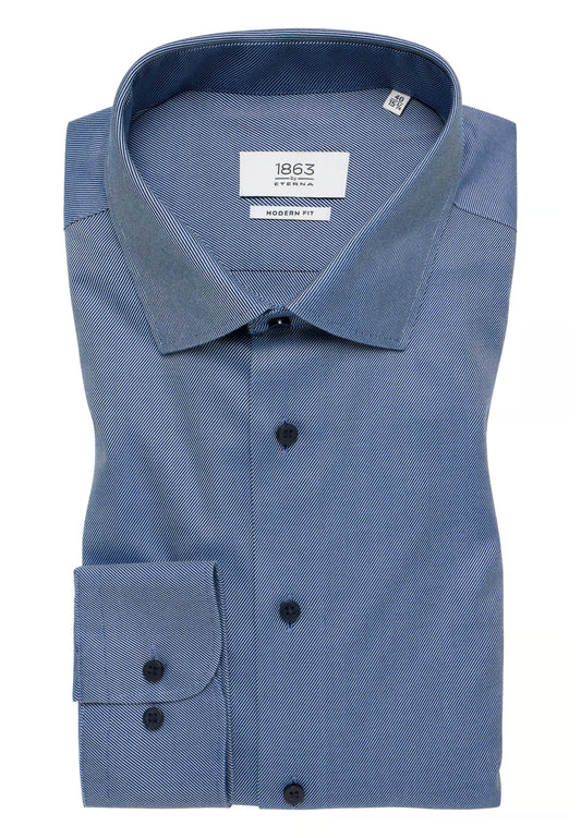 MODERN FIT Shirt in smoke blue structured