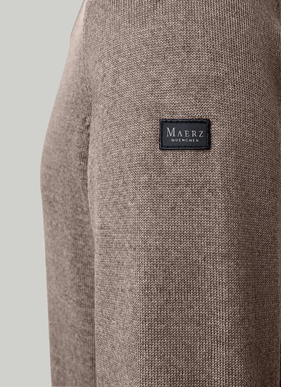 Maerz V-Neck Merino Wool Jumper – Brown