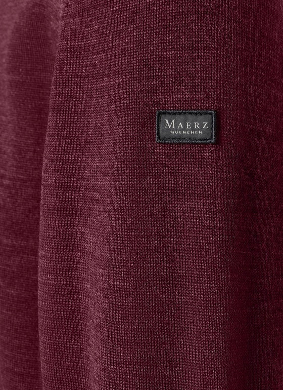 Maerz V-Neck Merino Wool Jumper – Burgundy