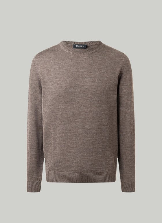 Maerz Merino Wool Crew Neck Jumper – Brown