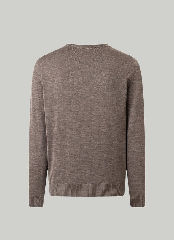 Maerz Merino Wool Crew Neck Jumper – Brown