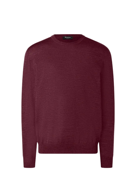 Maerz Merino Wool Crew Neck Jumper – Burgundy