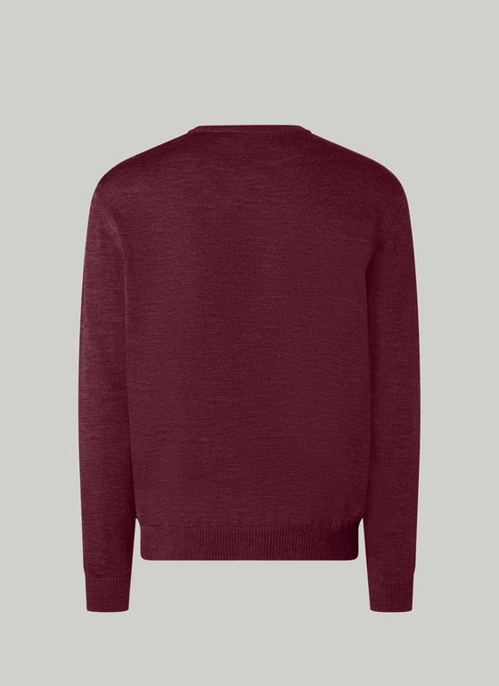Maerz Merino Wool Crew Neck Jumper – Burgundy