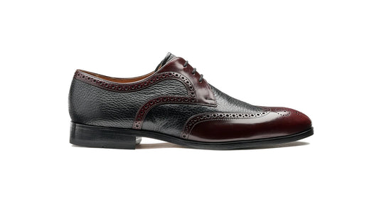Salcombe – Burgundy Hi-Shine / Black Deer Skin