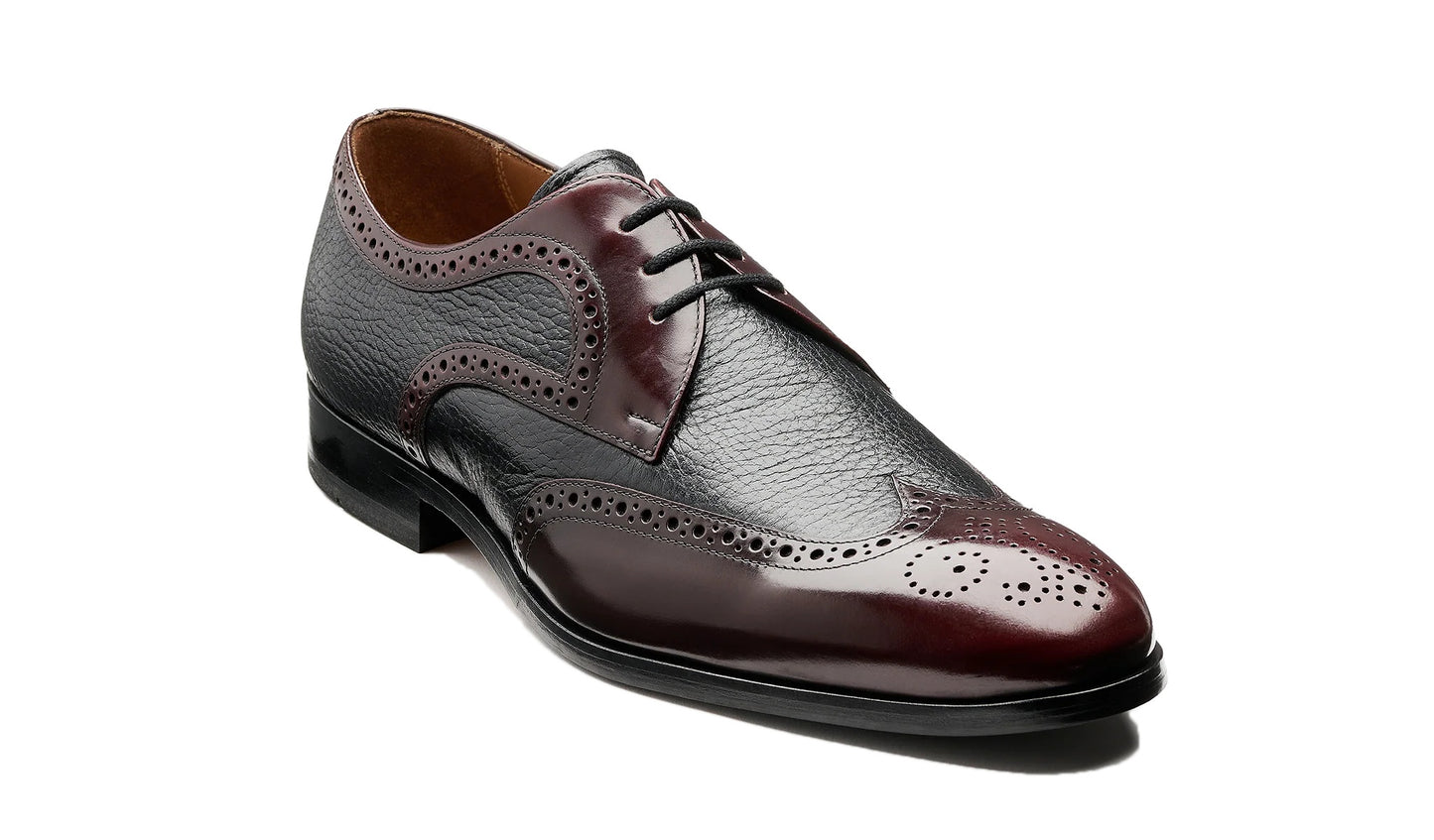 Salcombe – Burgundy Hi-Shine / Black Deer Skin