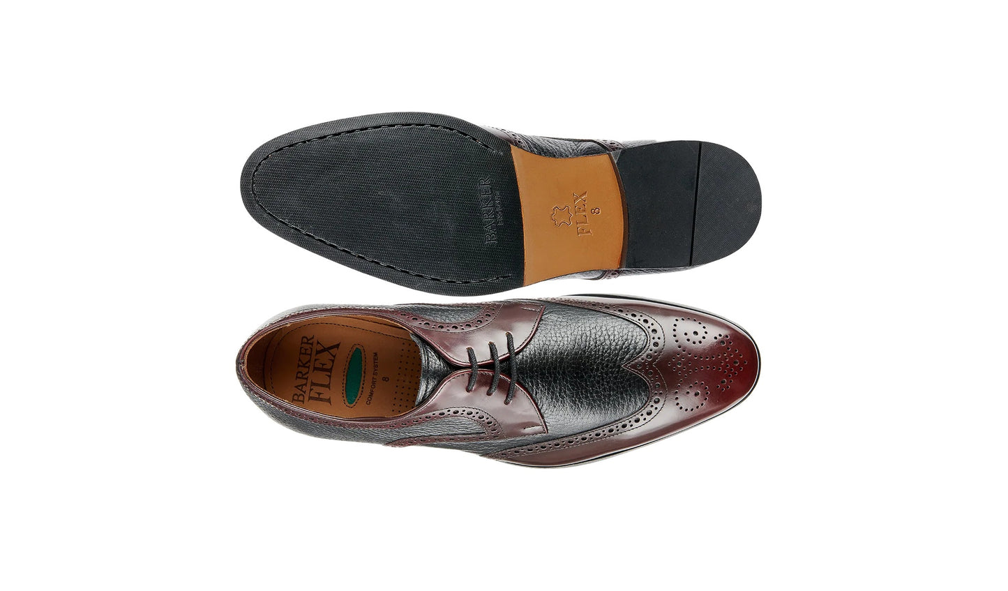 Salcombe – Burgundy Hi-Shine / Black Deer Skin