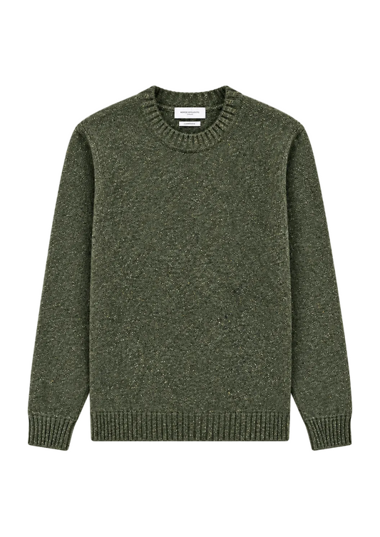 Daniele Fiesoli Lambswool Fleck Crew Neck Jumper – Forest Green