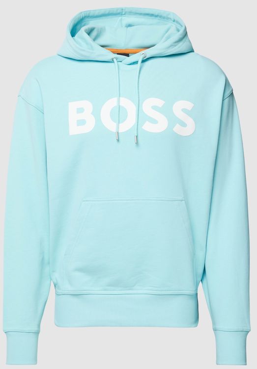 BOSS LOGO-PRINT HOODIE IN FRENCH-TERRY COTTON