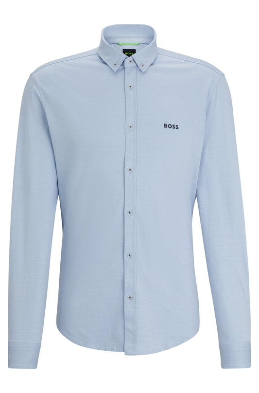 Boss Button-Down Regular-Fit Shirt In Cotton Jersey