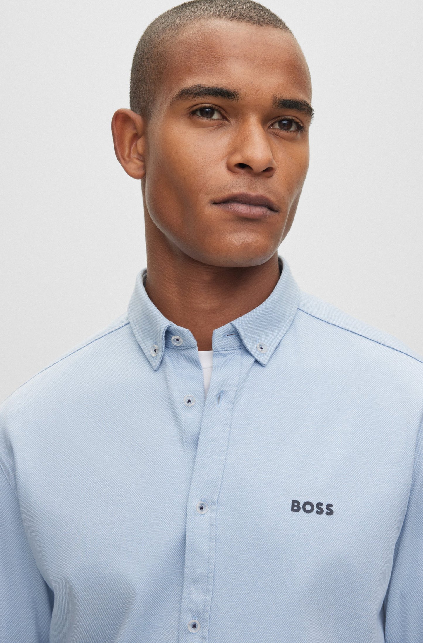 Boss Button-Down Regular-Fit Shirt In Cotton Jersey