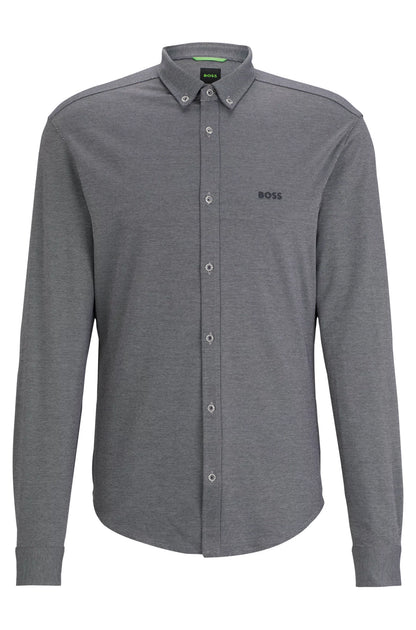 Boss Button-Down Regular-Fit Shirt In Cotton Jersey