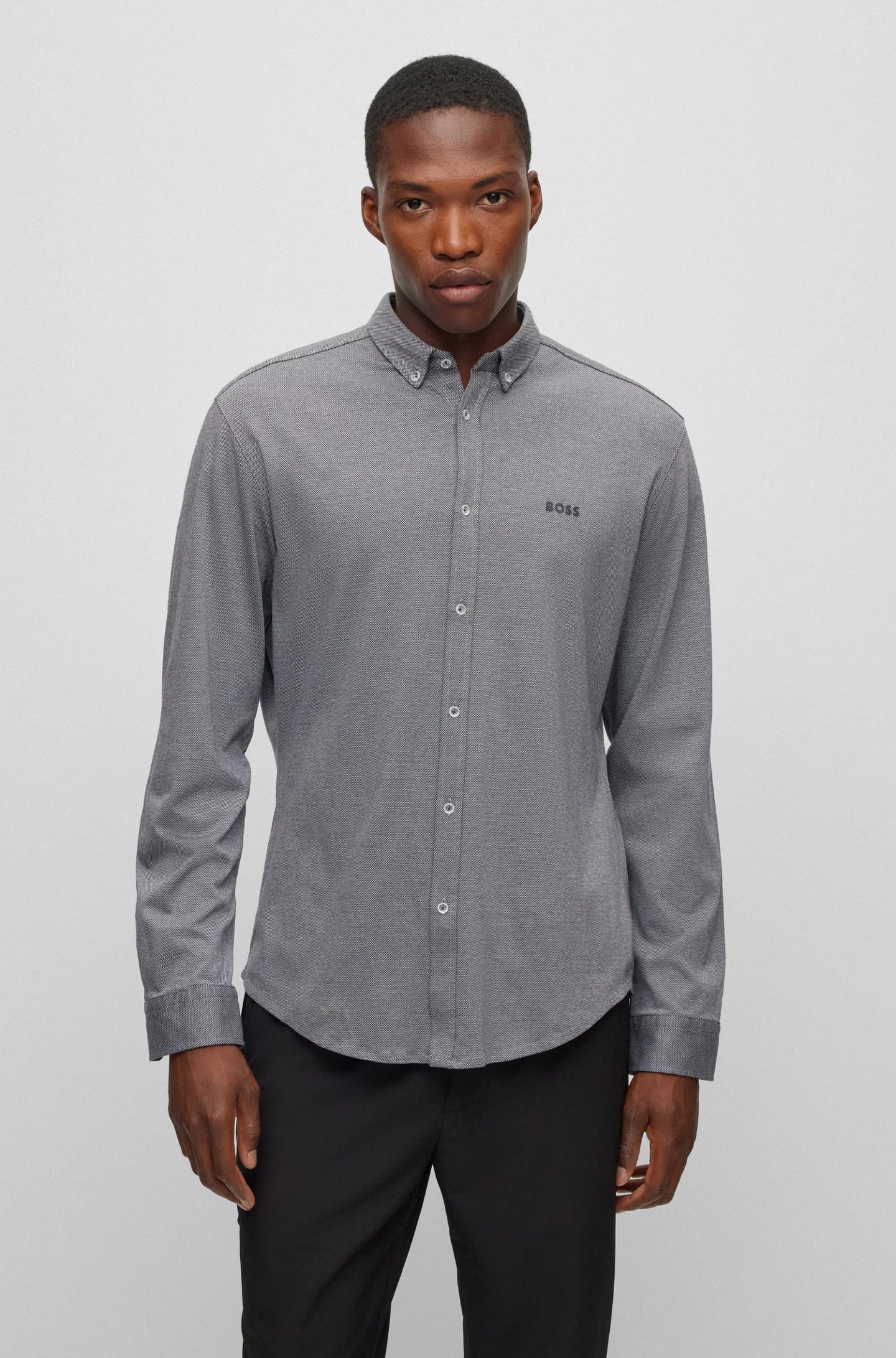 Boss Button-Down Regular-Fit Shirt In Cotton Jersey