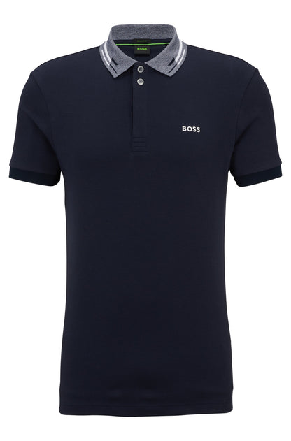 Boss Interlock Cotton Polo Shirt With Embroidered Logo