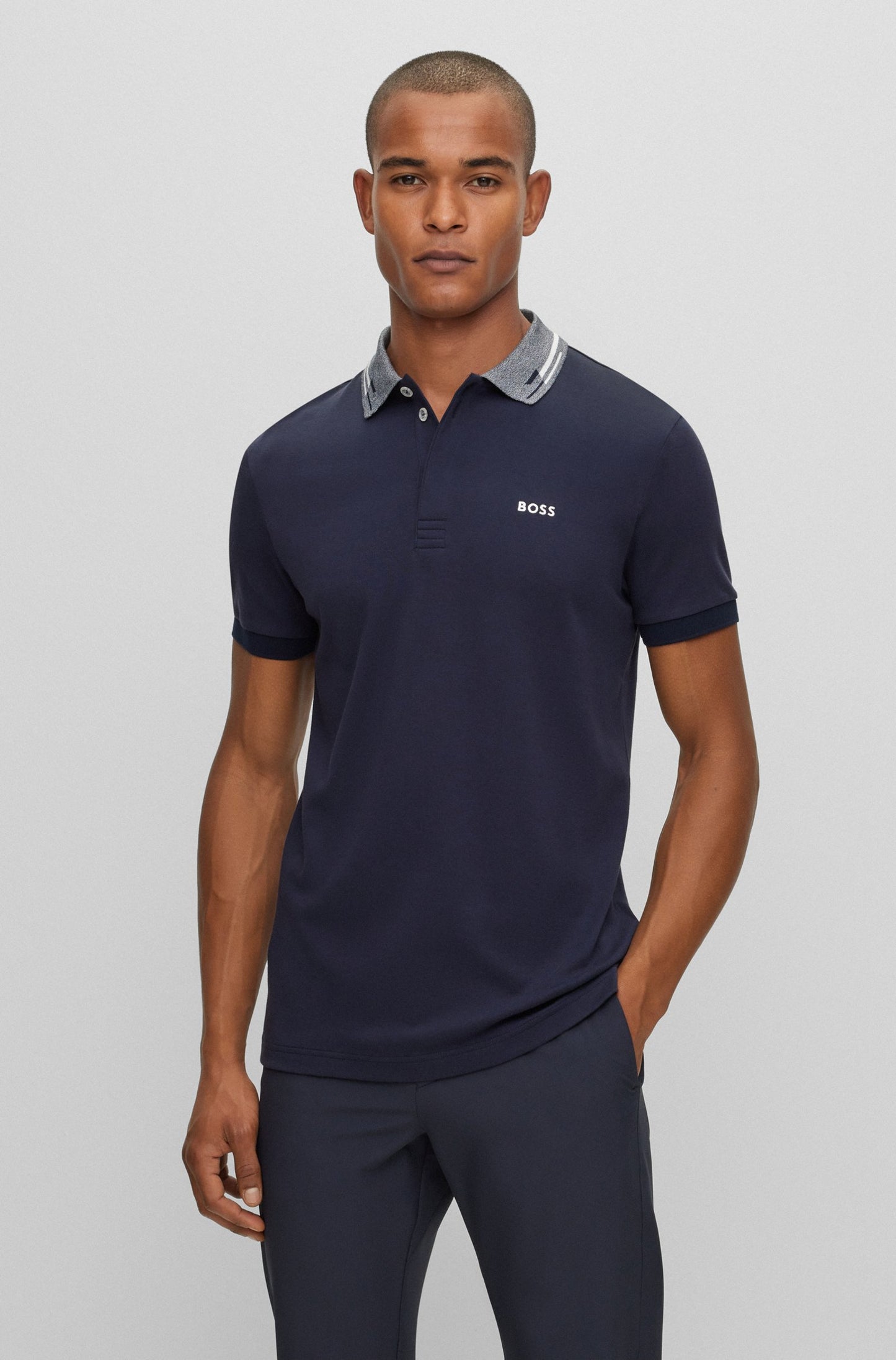 Boss Interlock Cotton Polo Shirt With Embroidered Logo