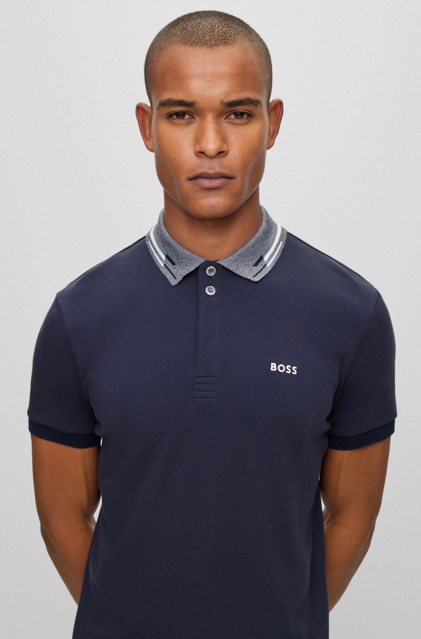 Boss Interlock Cotton Polo Shirt With Embroidered Logo