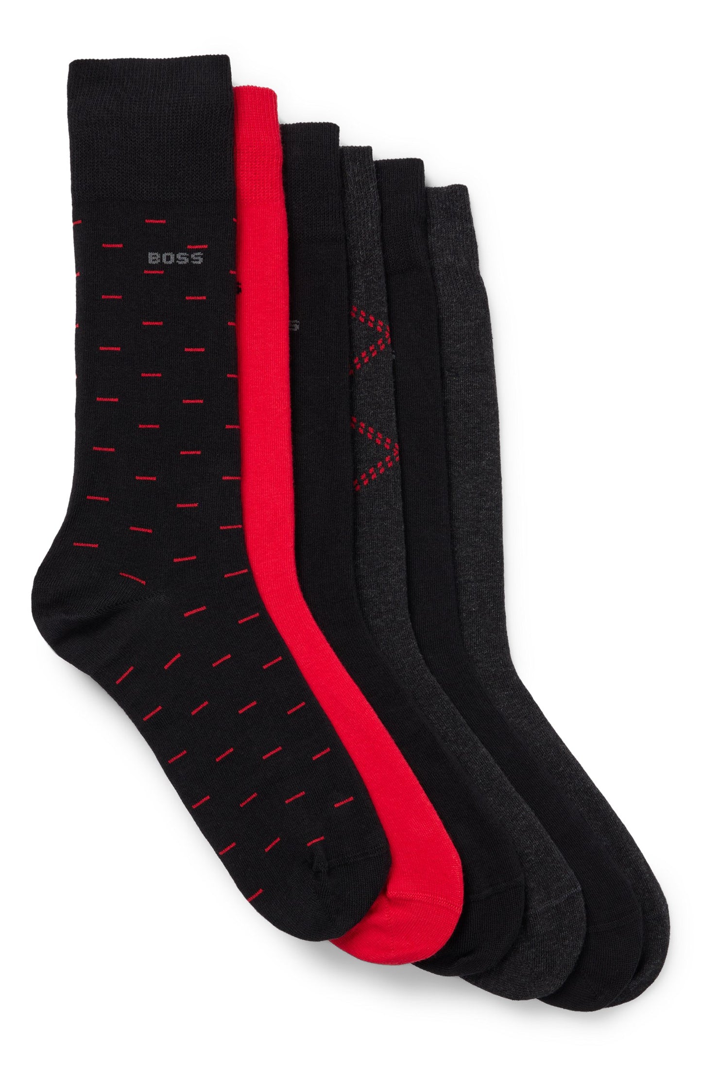 Boss 6 Pack Of Regular-Lenght Socks With Logo Details