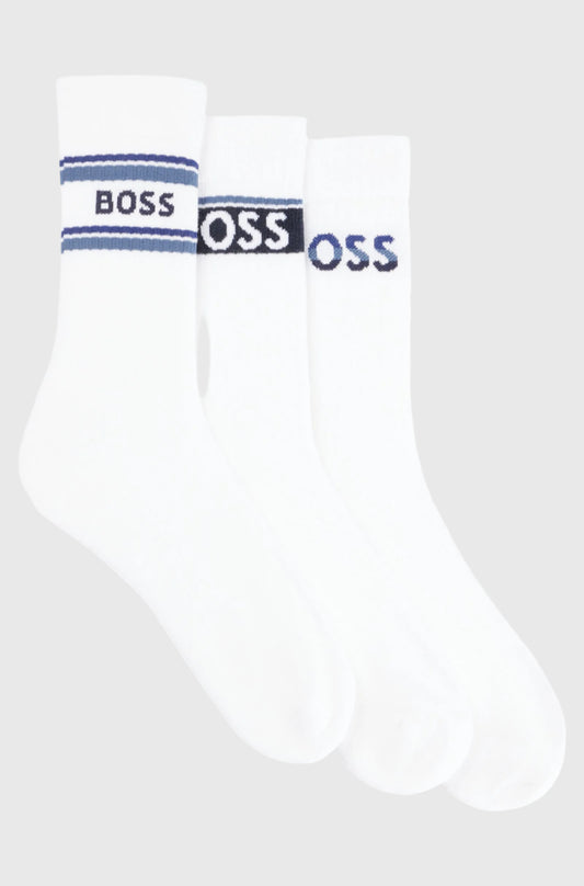 Boss Three Pack Of Socks In A Quarter Lenght