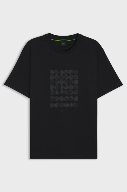 Boss Interlock-cotton T-shirt with circle artwork