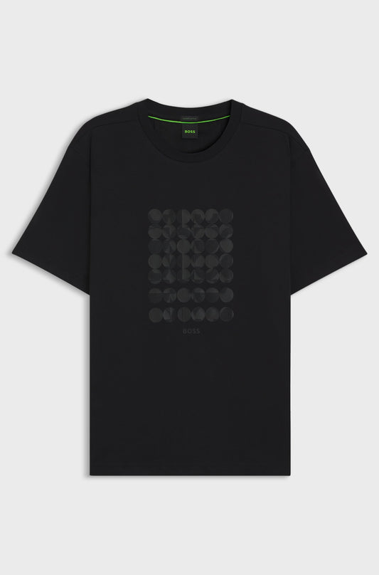Boss Interlock-cotton T-shirt with circle artwork