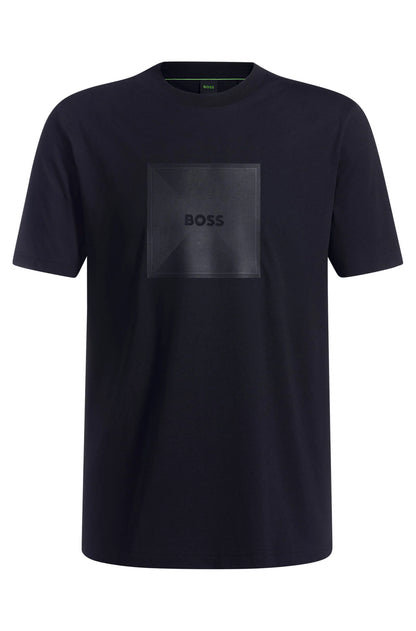 Boss Cotton-jersey T-shirt with fineline logo artwork