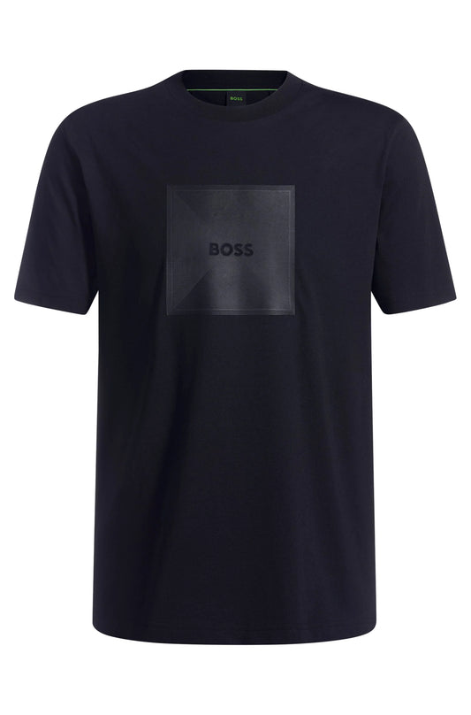 Boss Cotton-jersey T-shirt with fineline logo artwork