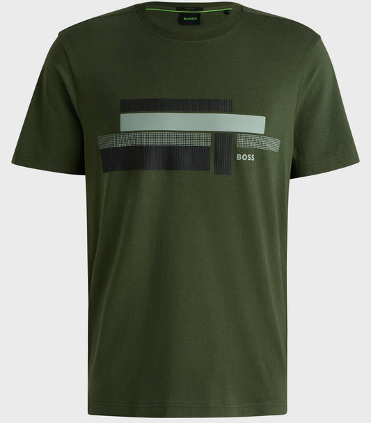 Boss Glamping Cotton T-shirt in Stretch Fabric