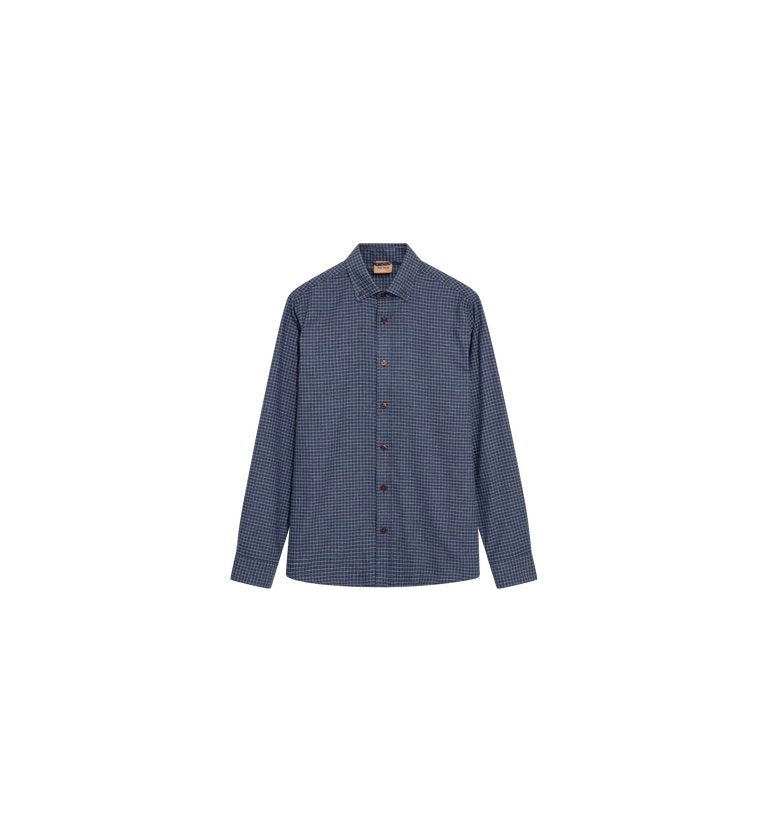 Mos Mosh Marco Flannel Shirt - Navy Check