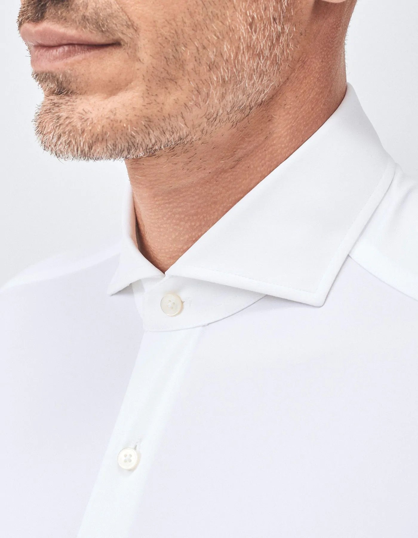 White Twill Shirt Cutaway Collar
