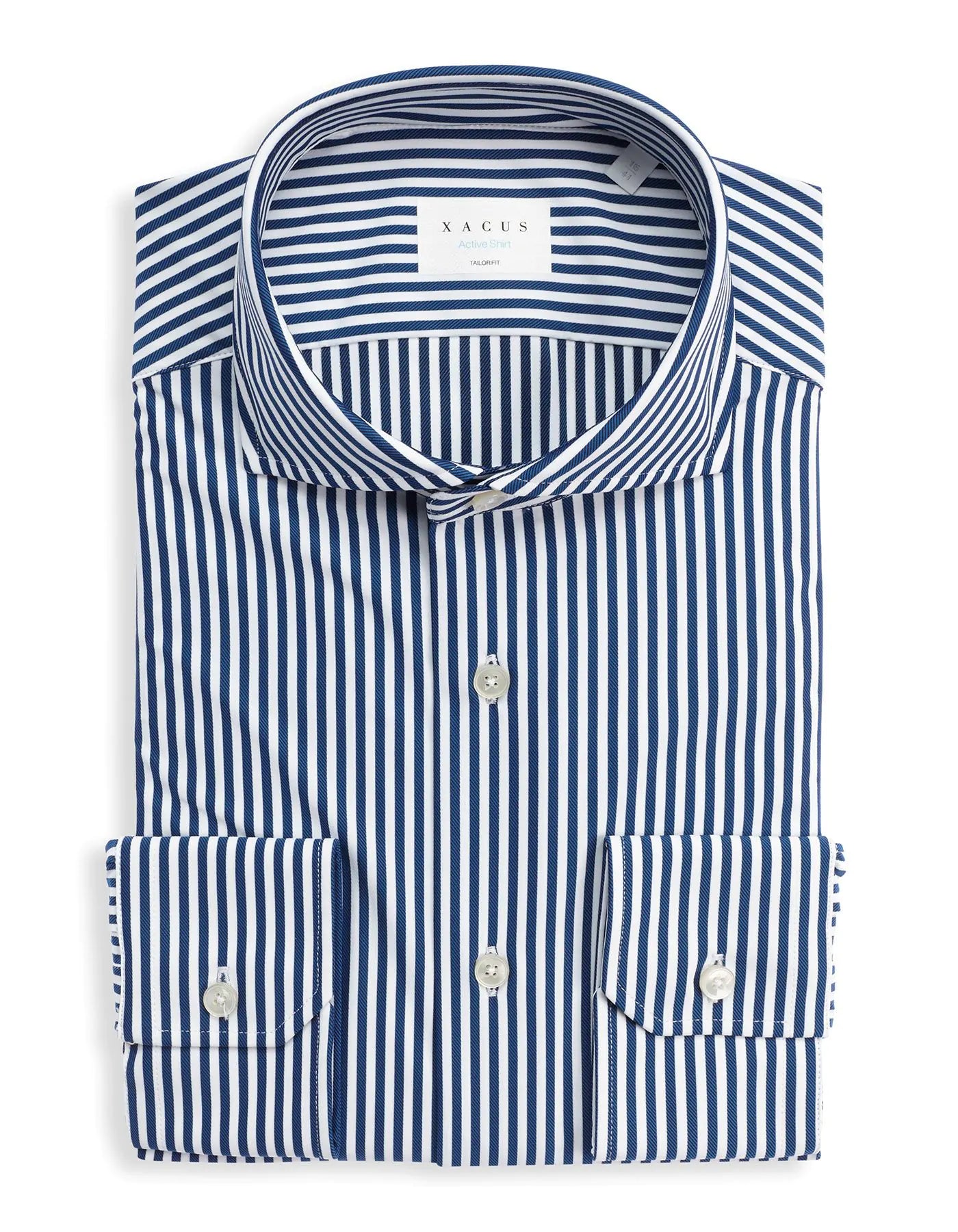 Blue Twill Stripe Shirt Collar small cutaway