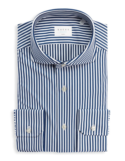 Blue Twill Stripe Shirt Collar small cutaway