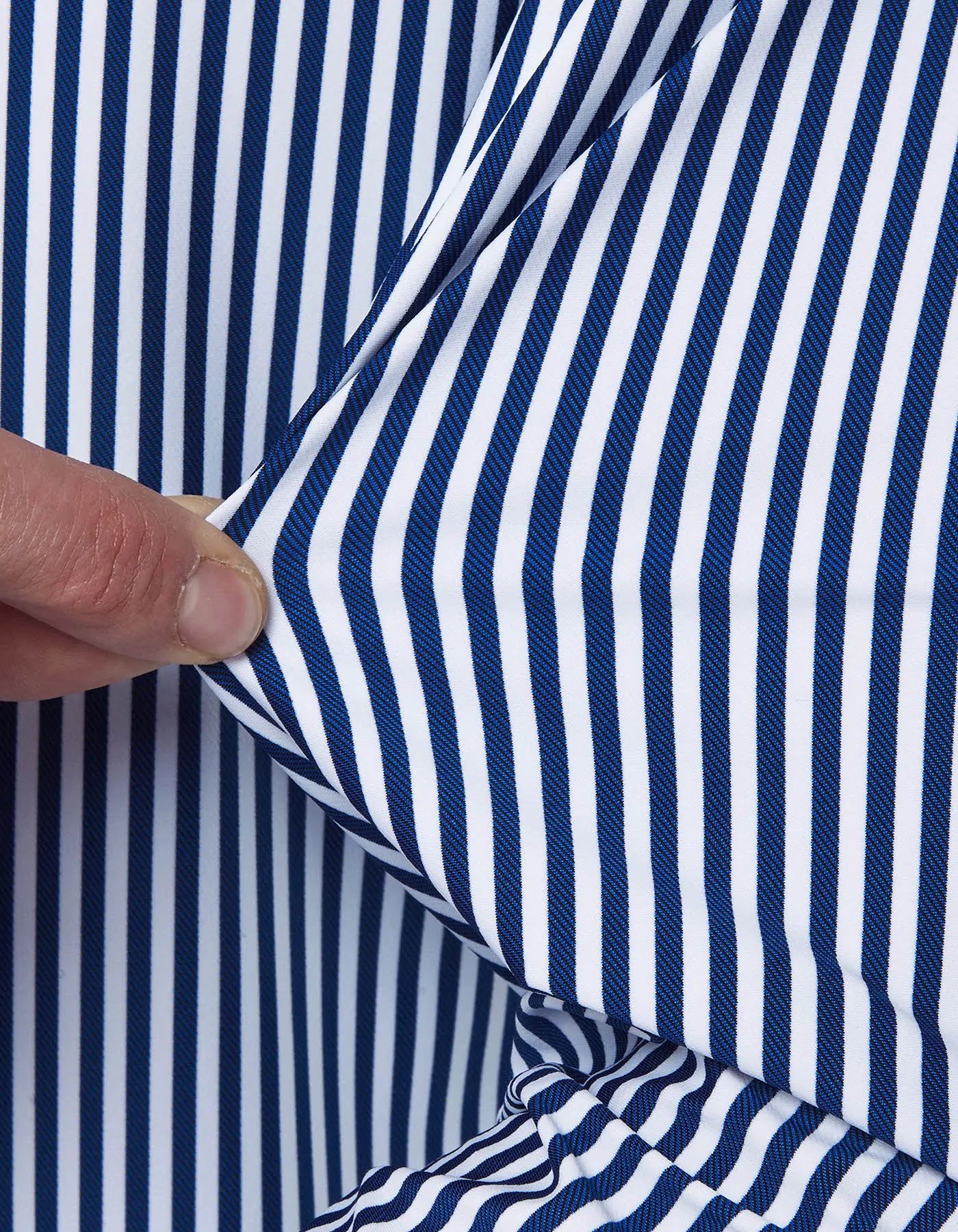 Blue Twill Stripe Shirt Collar small cutaway