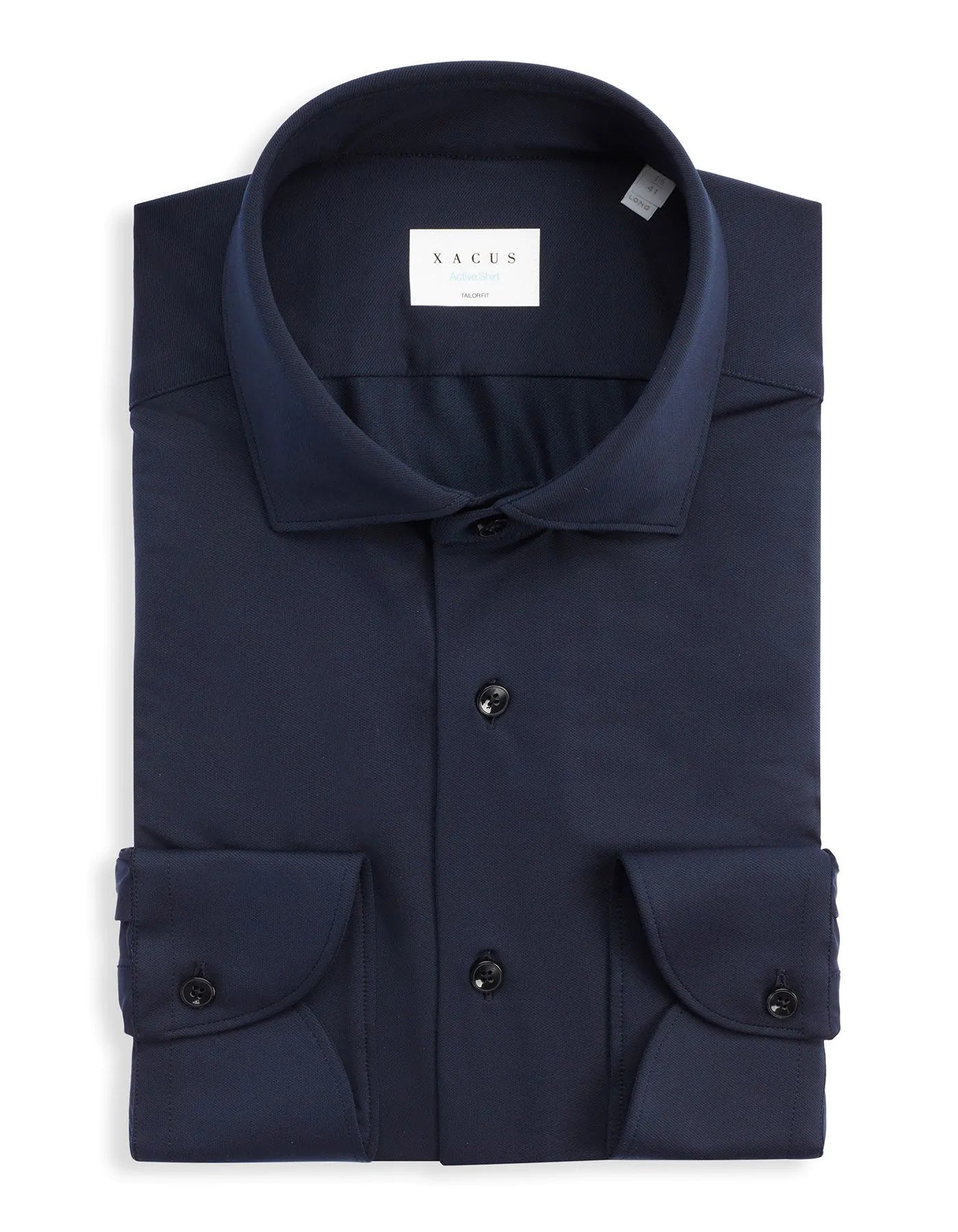 Navy Blue Oxford Solid Colour Shirt Collar Small cutaway