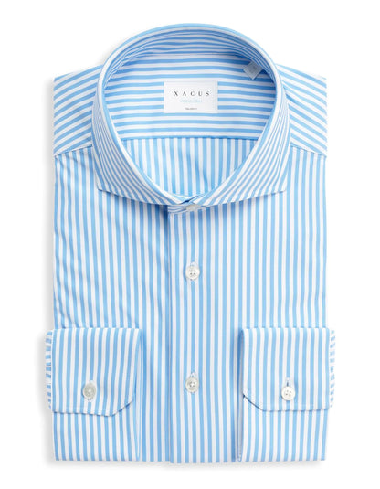 Light Blue Twill Stripe Shirt Collar Small Cutaway