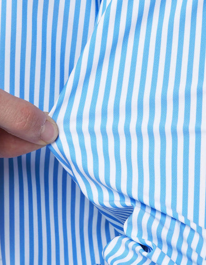 Light Blue Twill Stripe Shirt Collar Small Cutaway