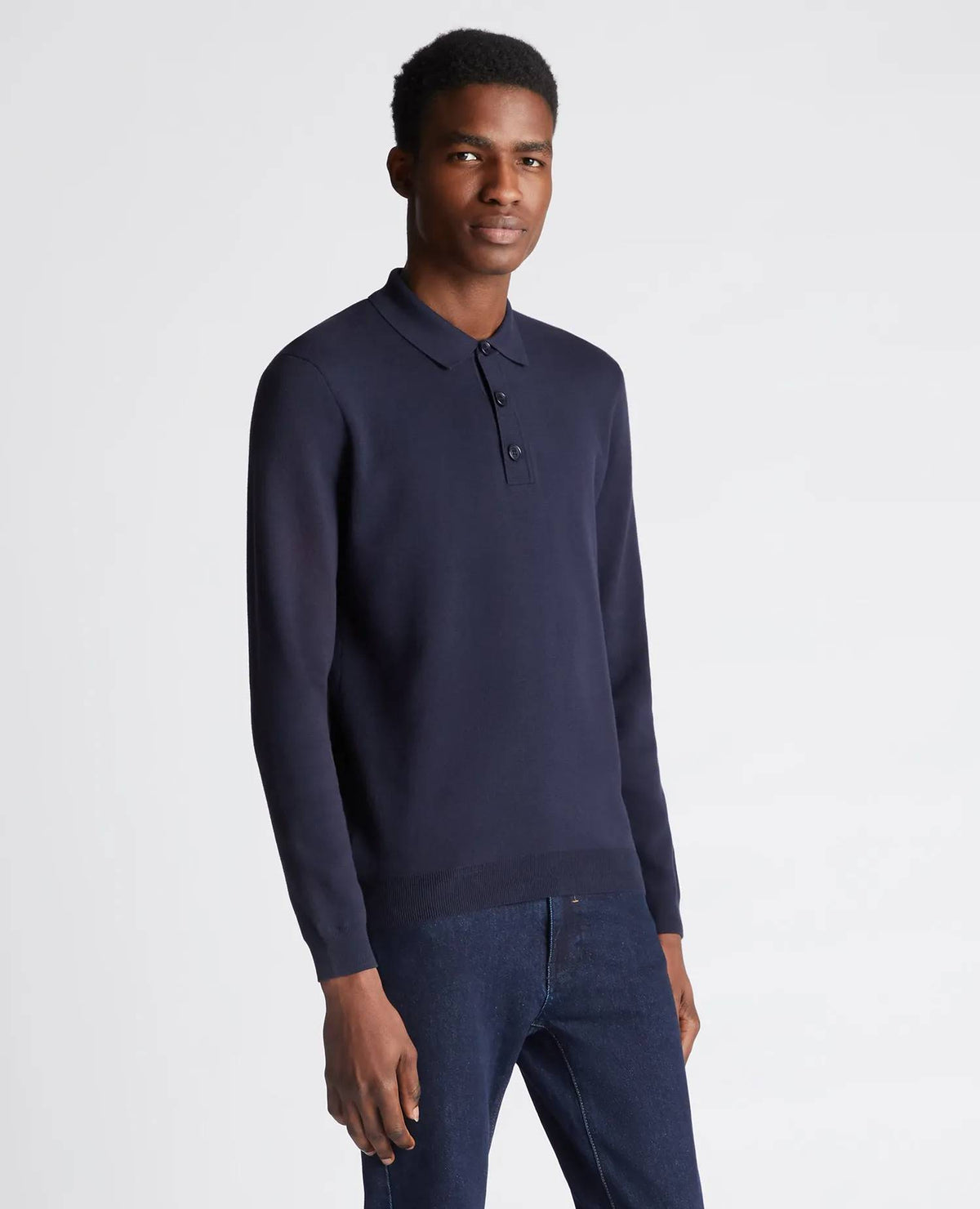 Remus Uomo Long Sleeve Polo - Navy