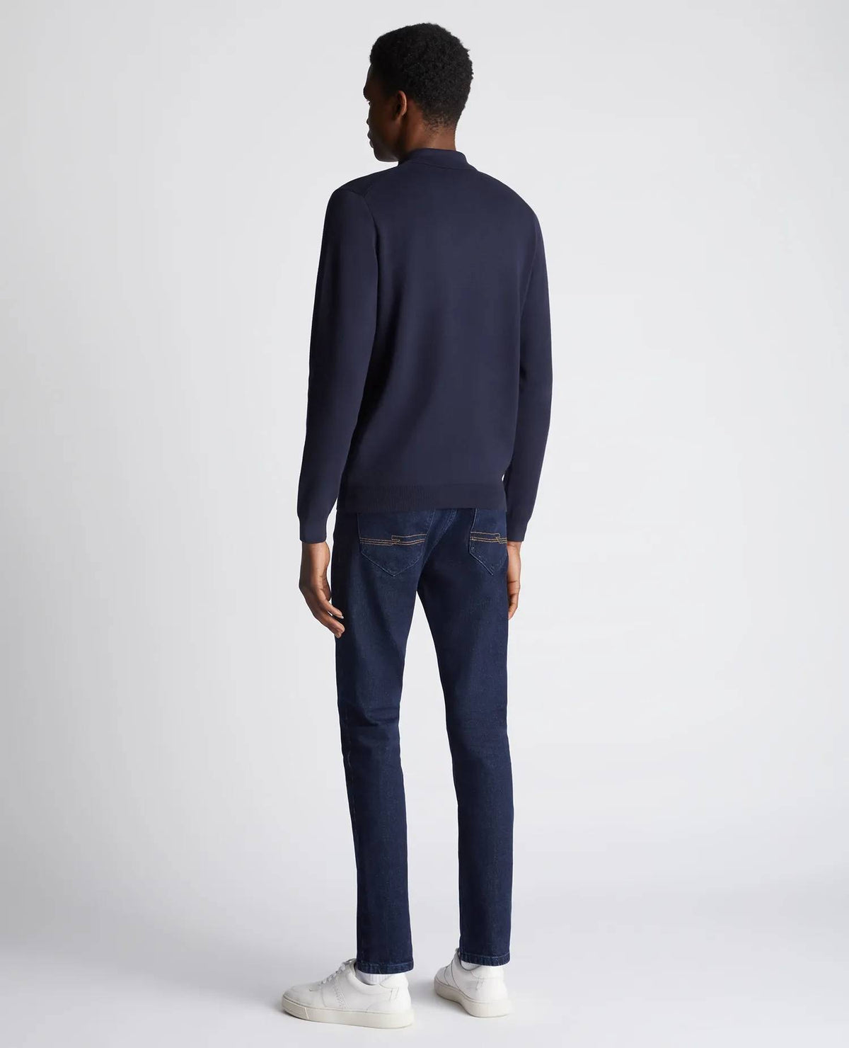 Remus Uomo Long Sleeve Polo - Navy