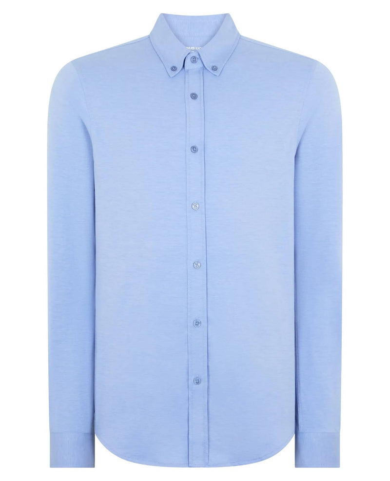 Remus Uomo Long Sleeve Stretch Shirt - Light Blue