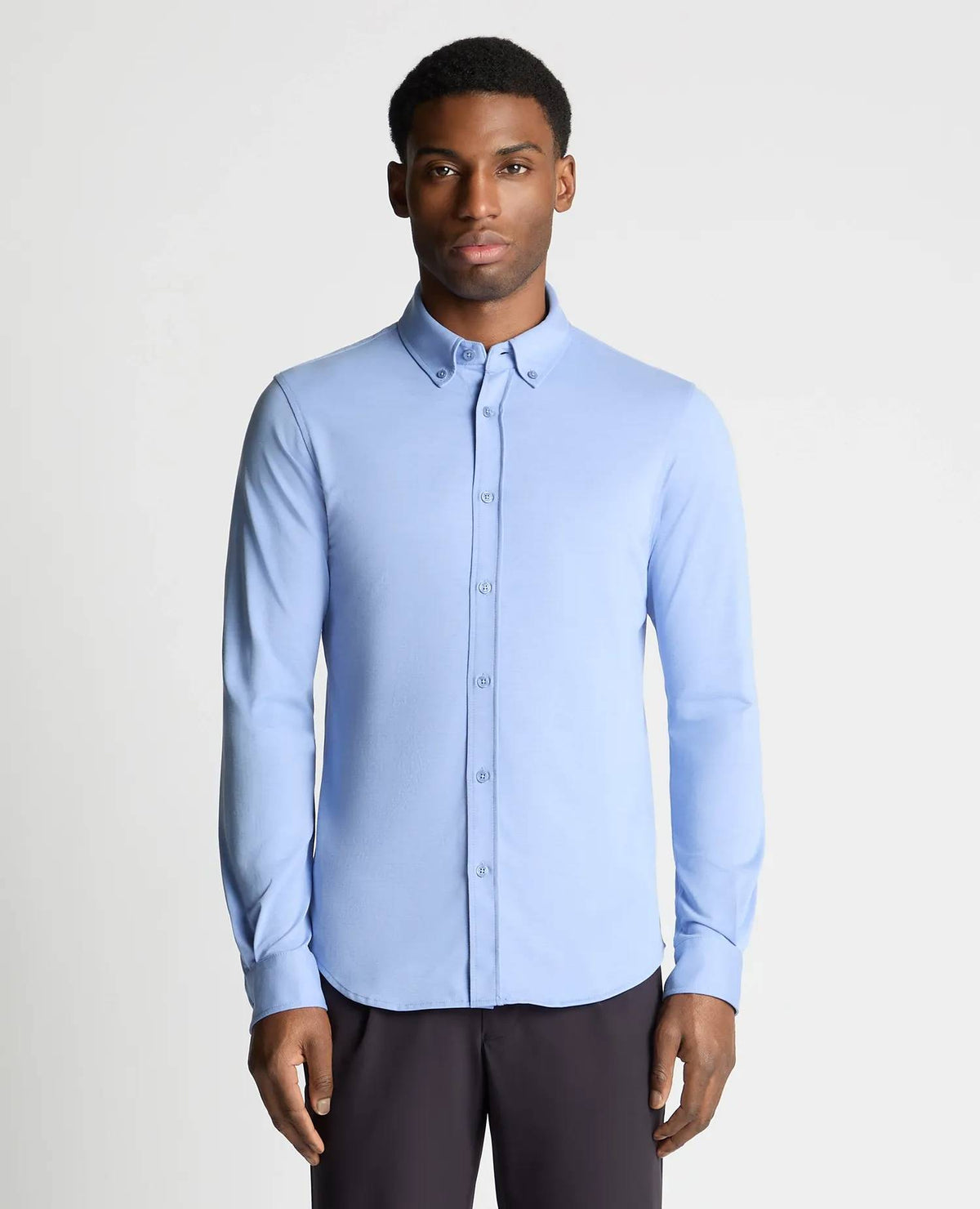 Remus Uomo Long Sleeve Stretch Shirt - Light Blue