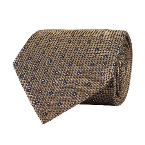 Amanda Christensen Silk Micro Pattern Tie - Beige