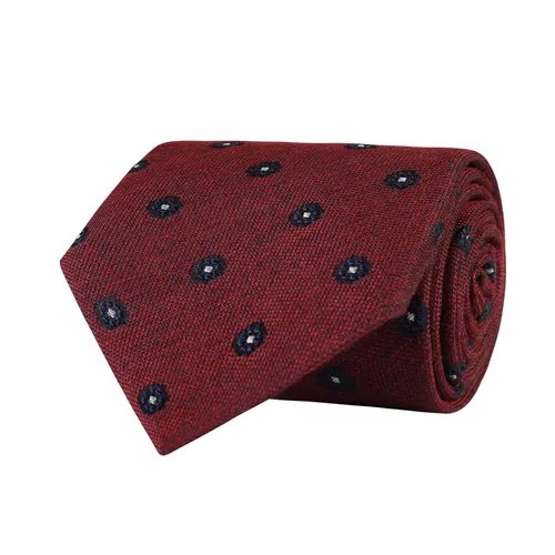 Amanda Christensen Silk And Wool Medallion Tie - Red Melange