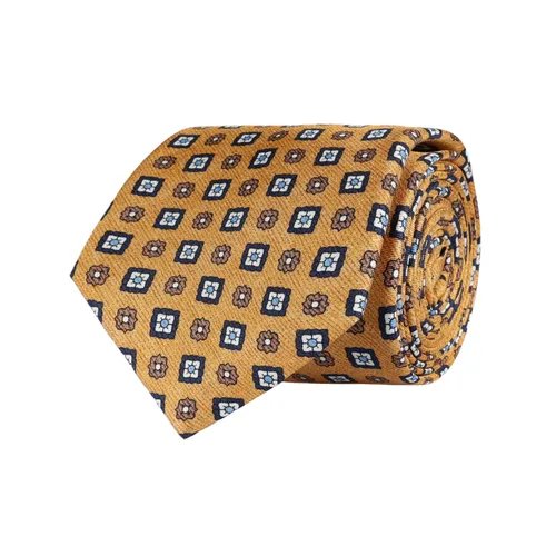 Amanda Christensen Classic Floral Silk Tie - Yellow Melange