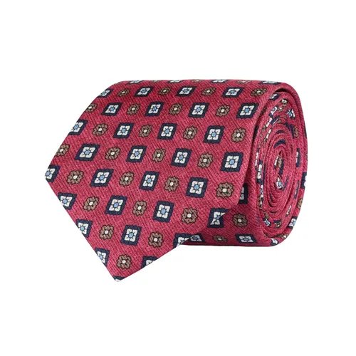 Amanda Christensen Classic Floral Silk Tie - Wine Red Melange