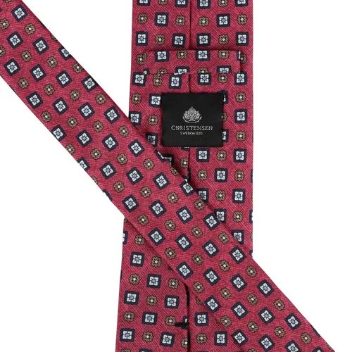 Amanda Christensen Classic Floral Silk Tie - Wine Red Melange