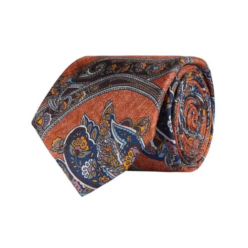 Amanda Christensen Classic Paisley Silk Tie - Rust Melange
