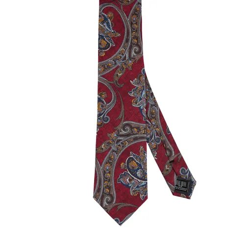 Amanda Christensen Classic Paisley Silk Tie - Wine Red Melange
