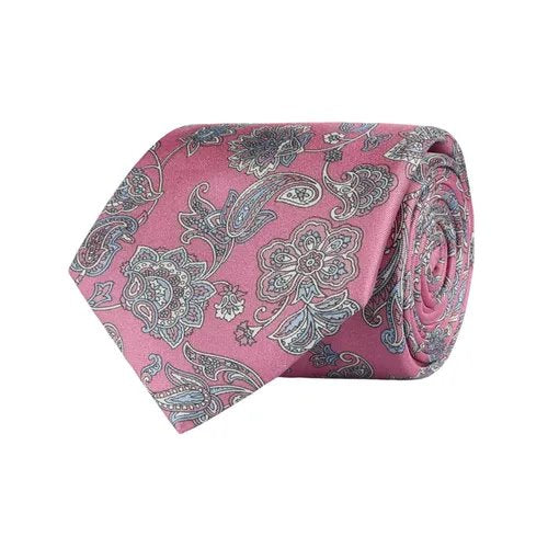 Amanda Christensen Classic Floral Silk Tie - Pink