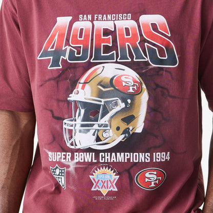 San Francisco 49ers NFL Washed Boxy Dark Red Oversized T-Shirt