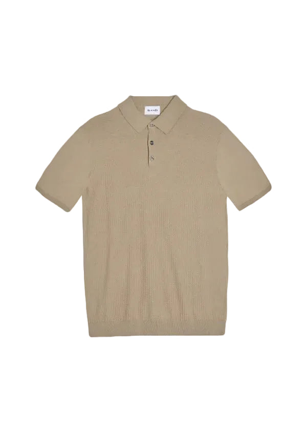 Sand Retro Knitted Polo